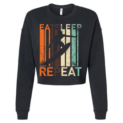 Eat Sleep Surf Repeat  Cropped Pullover Crew