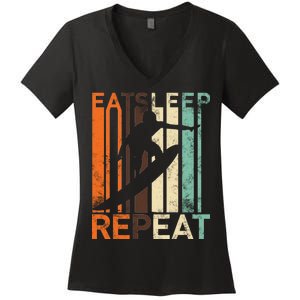 Eat Sleep Surf Repeat  Women's V-Neck T-Shirt