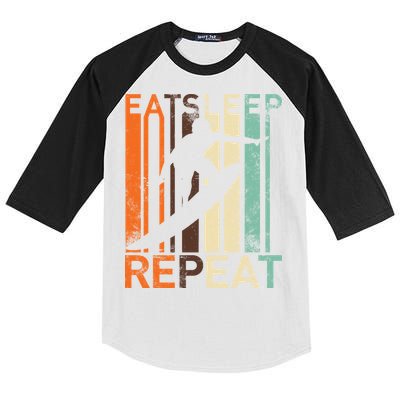 Eat Sleep Surf Repeat  Kids Colorblock Raglan Jersey