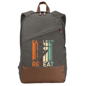 Eat Sleep Surf Repeat  Cotton Canvas Backpack