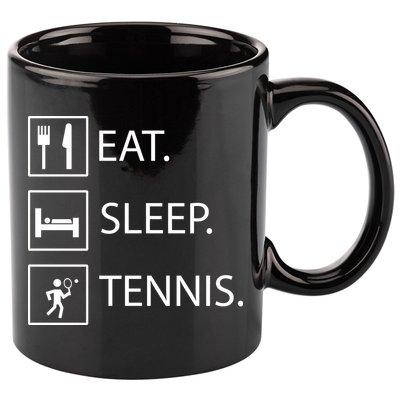 Eat Sleep Tennis 11oz C Handle Ceramic Mug
