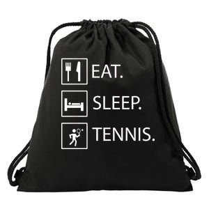 Eat Sleep Tennis Drawstring Bag