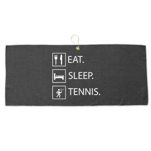 Eat Sleep Tennis Large Microfiber Waffle Golf Towel