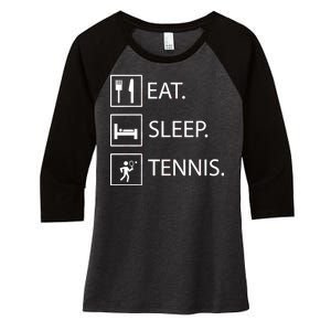 Eat Sleep Tennis Women's Tri-Blend 3/4-Sleeve Raglan Shirt