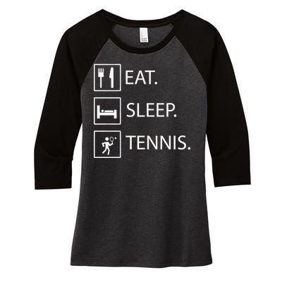 Eat Sleep Tennis Women's Tri-Blend 3/4-Sleeve Raglan Shirt