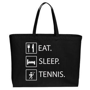 Eat Sleep Tennis Cotton Canvas Jumbo Tote