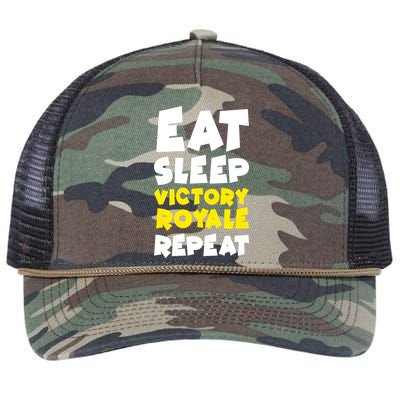 Eat Sleep Victory Royale Repeat Retro Rope Trucker Hat Cap