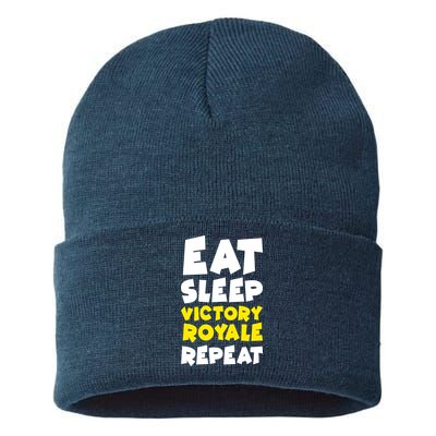 Eat Sleep Victory Royale Repeat Sustainable Knit Beanie