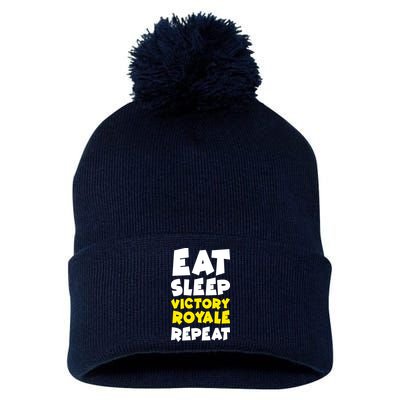 Eat Sleep Victory Royale Repeat Pom Pom 12in Knit Beanie