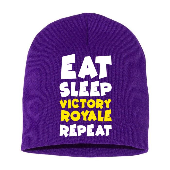 Eat Sleep Victory Royale Repeat Short Acrylic Beanie