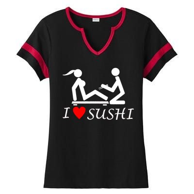 Eat Sushi Ladies Halftime Notch Neck Tee