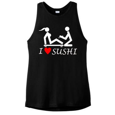 Eat Sushi Ladies PosiCharge Tri-Blend Wicking Tank