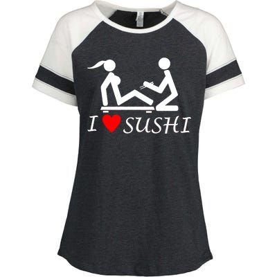 Eat Sushi Enza Ladies Jersey Colorblock Tee