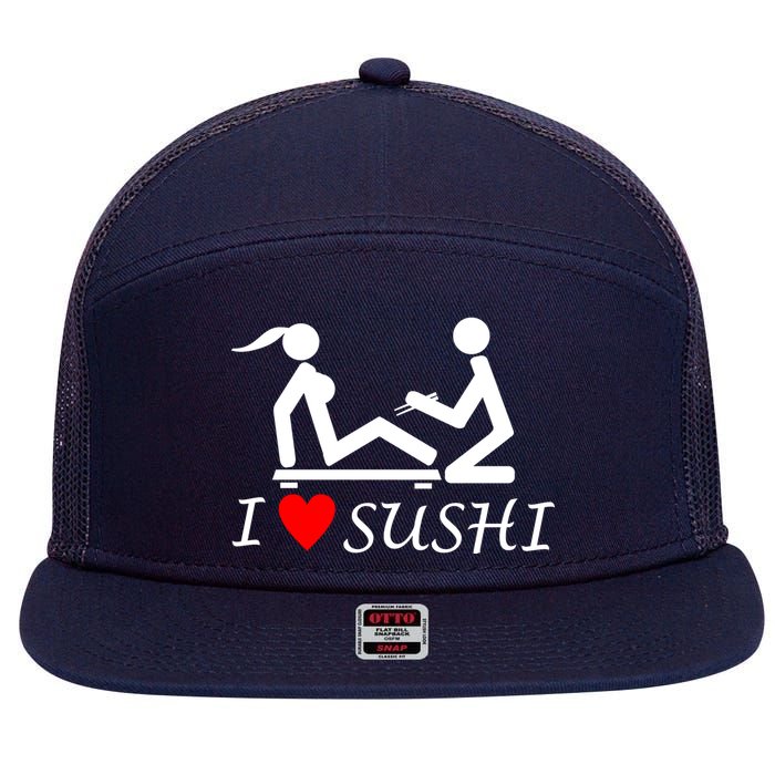 Eat Sushi 7 Panel Mesh Trucker Snapback Hat