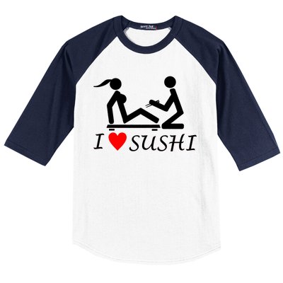 Eat Sushi Baseball Sleeve Shirt