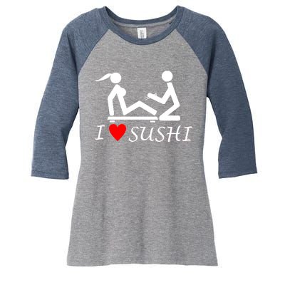 Eat Sushi Women's Tri-Blend 3/4-Sleeve Raglan Shirt