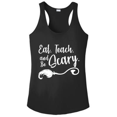 Eat Teach And Be Scary Ladies PosiCharge Competitor Racerback Tank