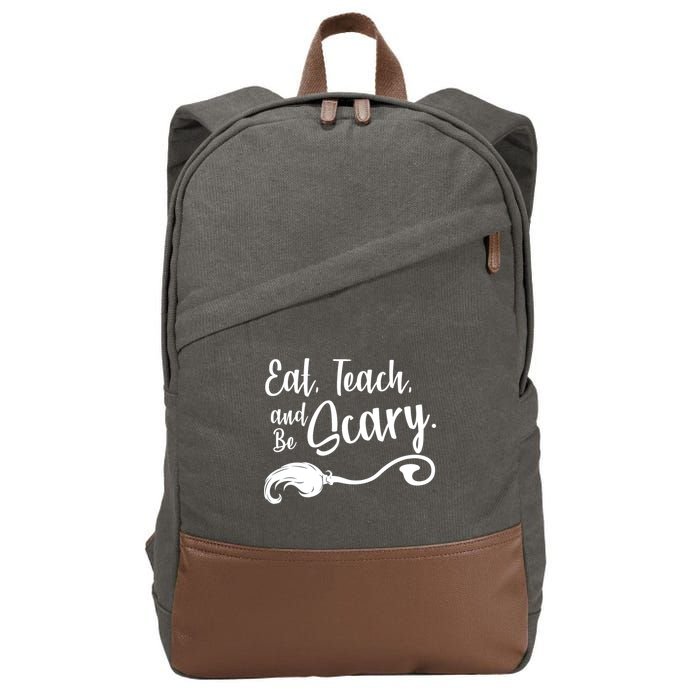 Eat Teach And Be Scary Cotton Canvas Backpack