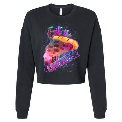 Eat the Universe Galaxy Pizza Cropped Pullover Crew