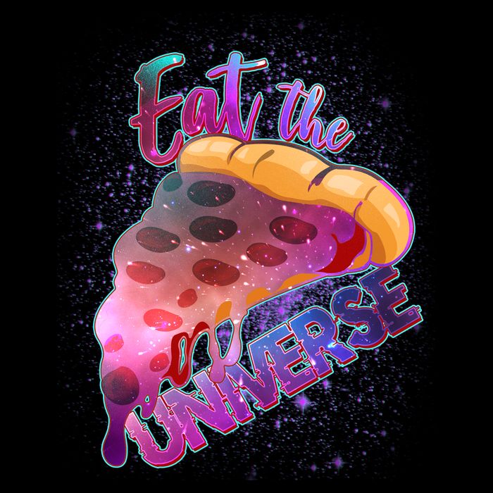 Eat the Universe Galaxy Pizza Cropped Pullover Crew