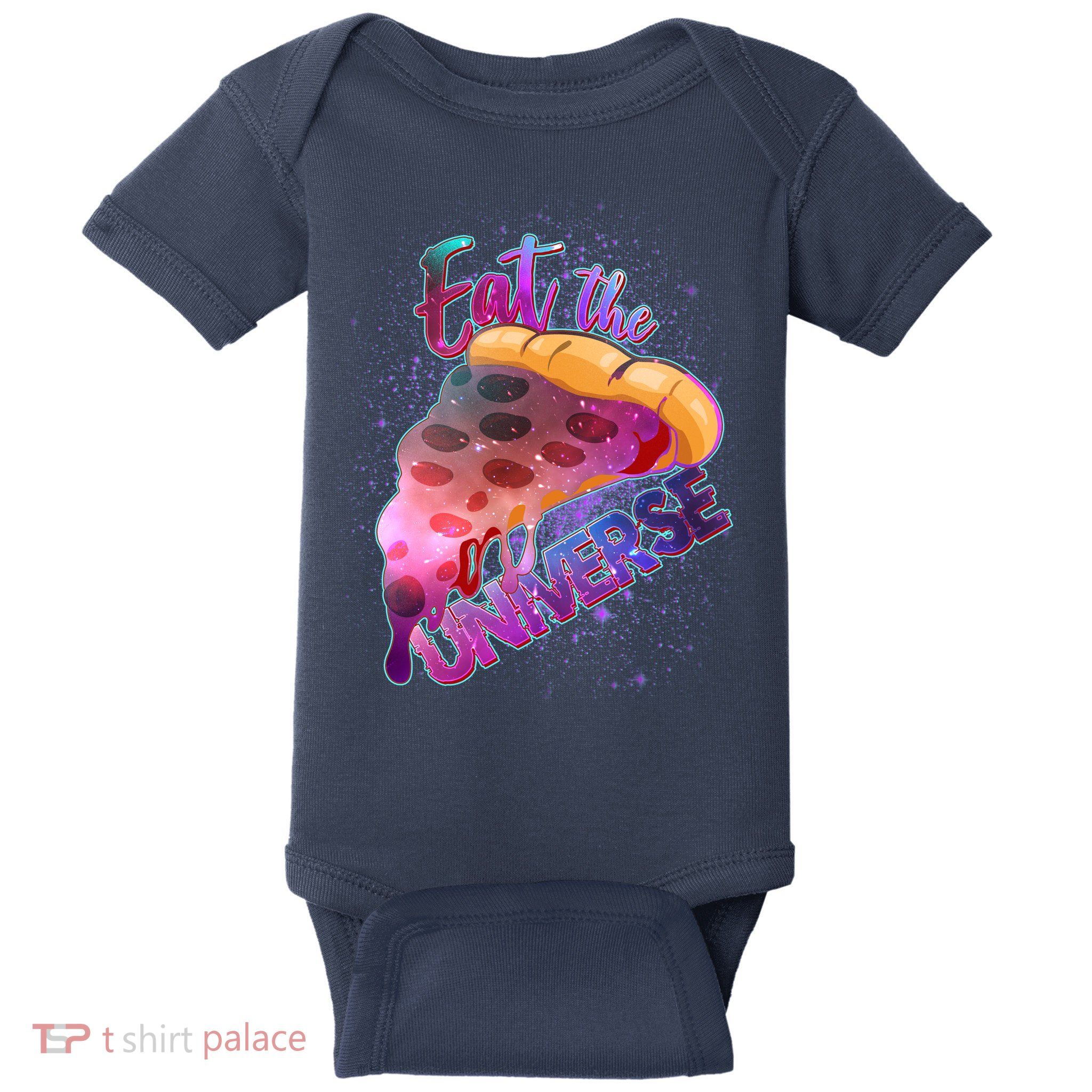 Eat the Universe Galaxy Pizza Baby Bodysuit