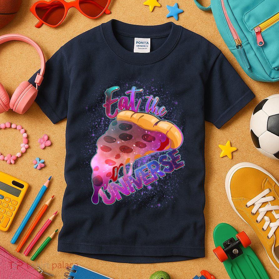 Eat the Universe Galaxy Pizza Kids T-Shirt