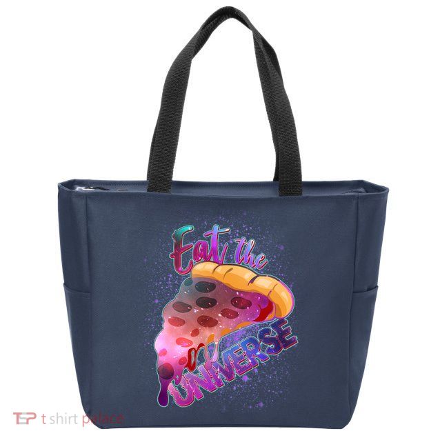 Eat the Universe Galaxy Pizza Zip Tote Bag