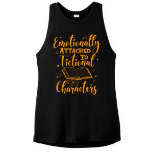 Emotionally Attached To Fictional Characters Book Lover Gift Ladies PosiCharge Tri-Blend Wicking Tank