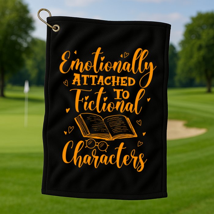 Emotionally Attached To Fictional Characters Book Lover Gift Golf Towel