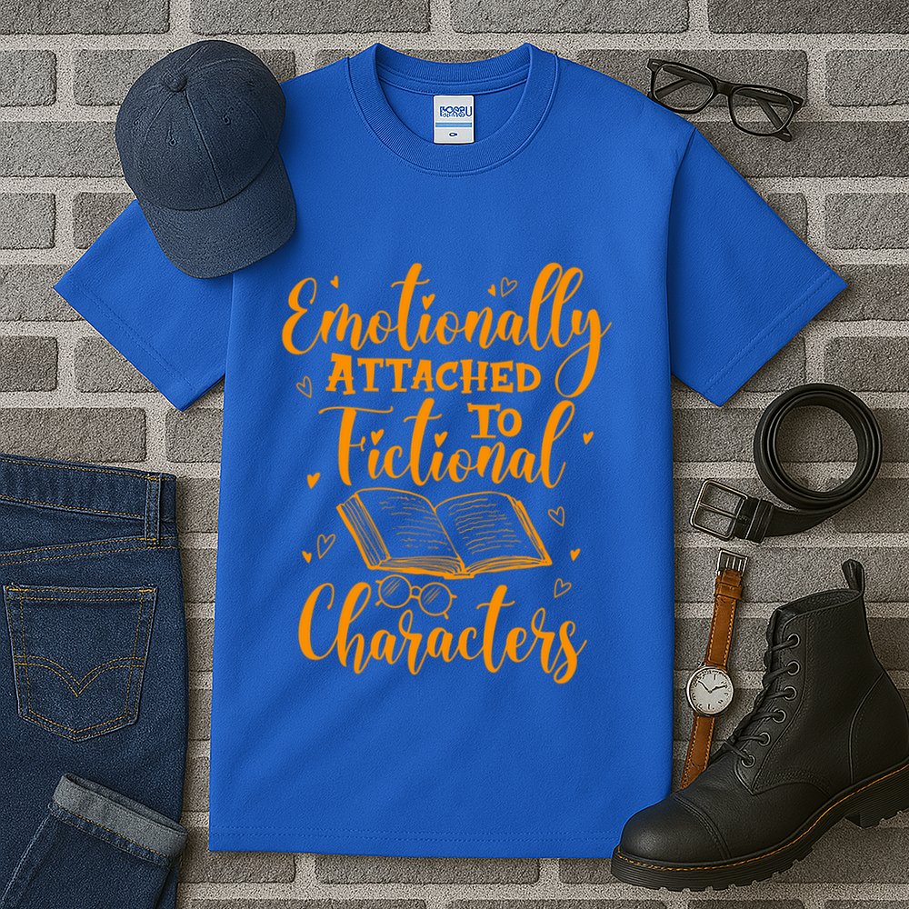 Emotionally Attached To Fictional Characters Book Lover Gift Tall T-Shirt