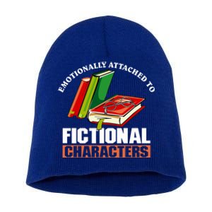 Emotionally Attached To Fictional Characters Book Lover Gift Short Acrylic Beanie