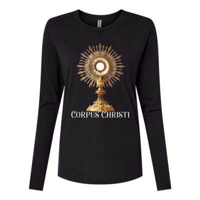 Eucharistic Adoration Traditional Latin Mass Catholic Womens Cotton Relaxed Long Sleeve T-Shirt