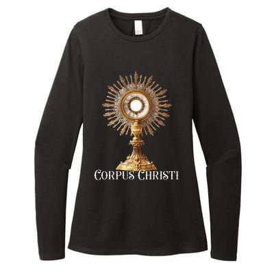 Eucharistic Adoration Traditional Latin Mass Catholic Womens CVC Long Sleeve Shirt