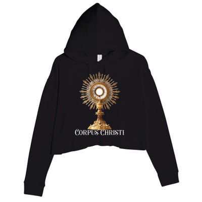 Eucharistic Adoration Traditional Latin Mass Catholic Crop Fleece Hoodie