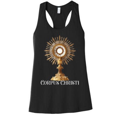 Eucharistic Adoration Traditional Latin Mass Catholic Women's Racerback Tank