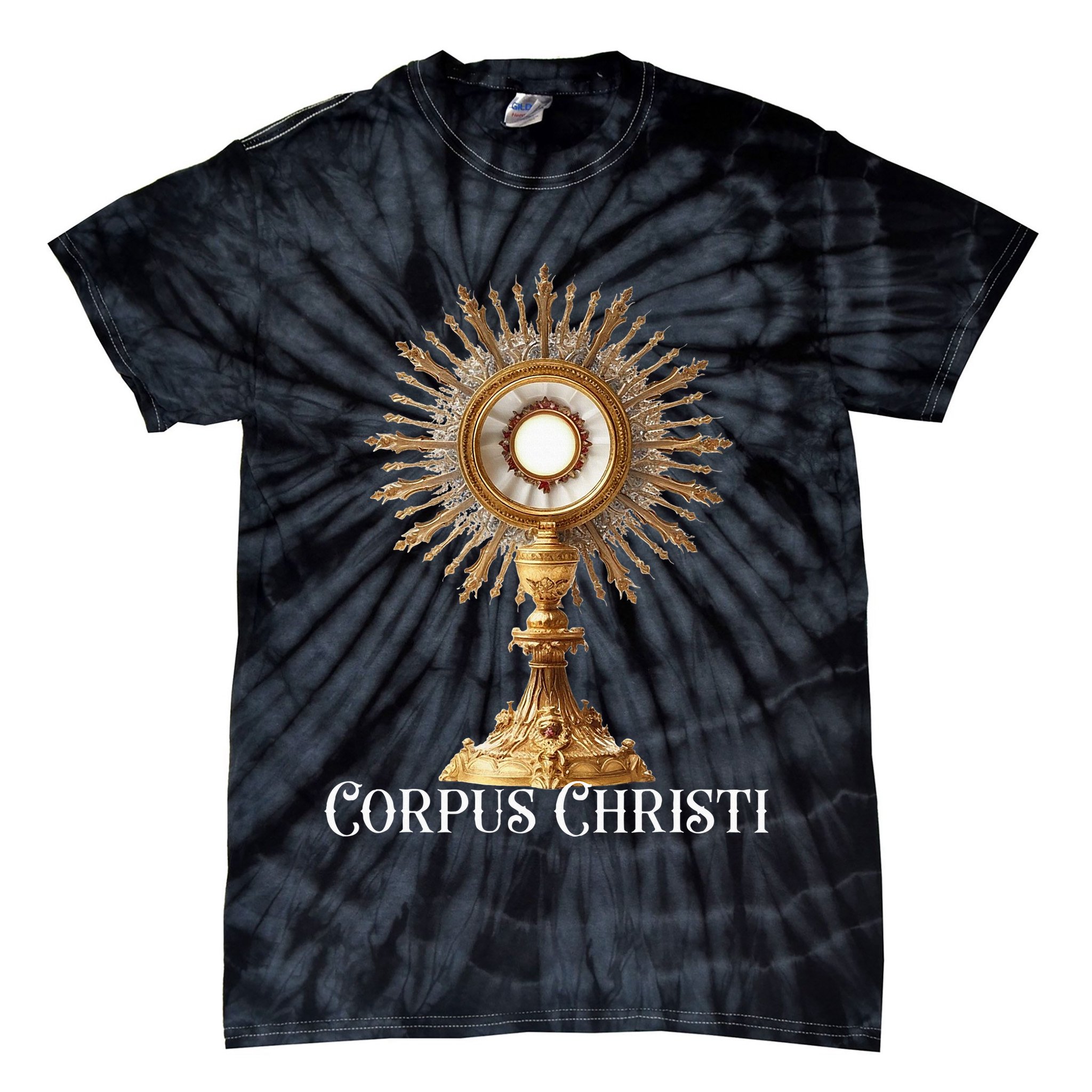 Eucharistic Adoration Traditional Latin Mass Catholic Tie-Dye T-Shirt