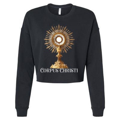 Eucharistic Adoration Traditional Latin Mass Catholic Cropped Pullover Crew