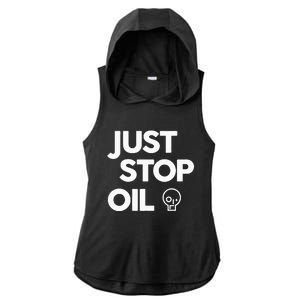 Environmental Activism Take a Stand Against Oil Ladies PosiCharge Tri-Blend Wicking Draft Hoodie Tank