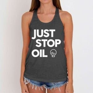 Environmental Activism Take a Stand Against Oil Women's Knotted Racerback Tank