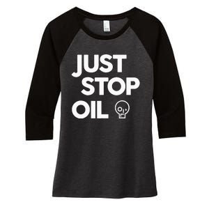 Environmental Activism Take a Stand Against Oil Women's Tri-Blend 3/4-Sleeve Raglan Shirt