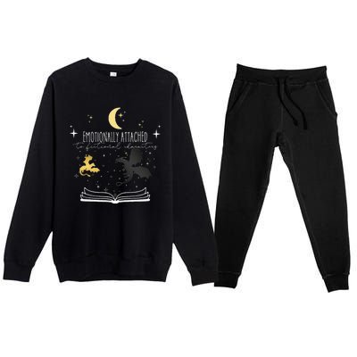 Emotionally Attached To Fictional Characters Premium Crewneck Sweatsuit Set