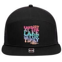 Errbody At The Lake Gettin Tipsy Lake Life Summer Trendy 7 Panel Mesh Trucker Snapback Hat