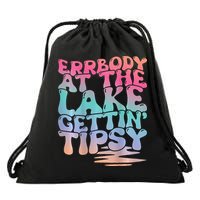 Errbody At The Lake Gettin Tipsy Lake Life Summer Trendy Drawstring Bag