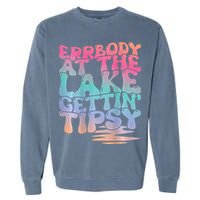 Errbody At The Lake Gettin Tipsy Lake Life Summer Trendy Garment-Dyed Sweatshirt