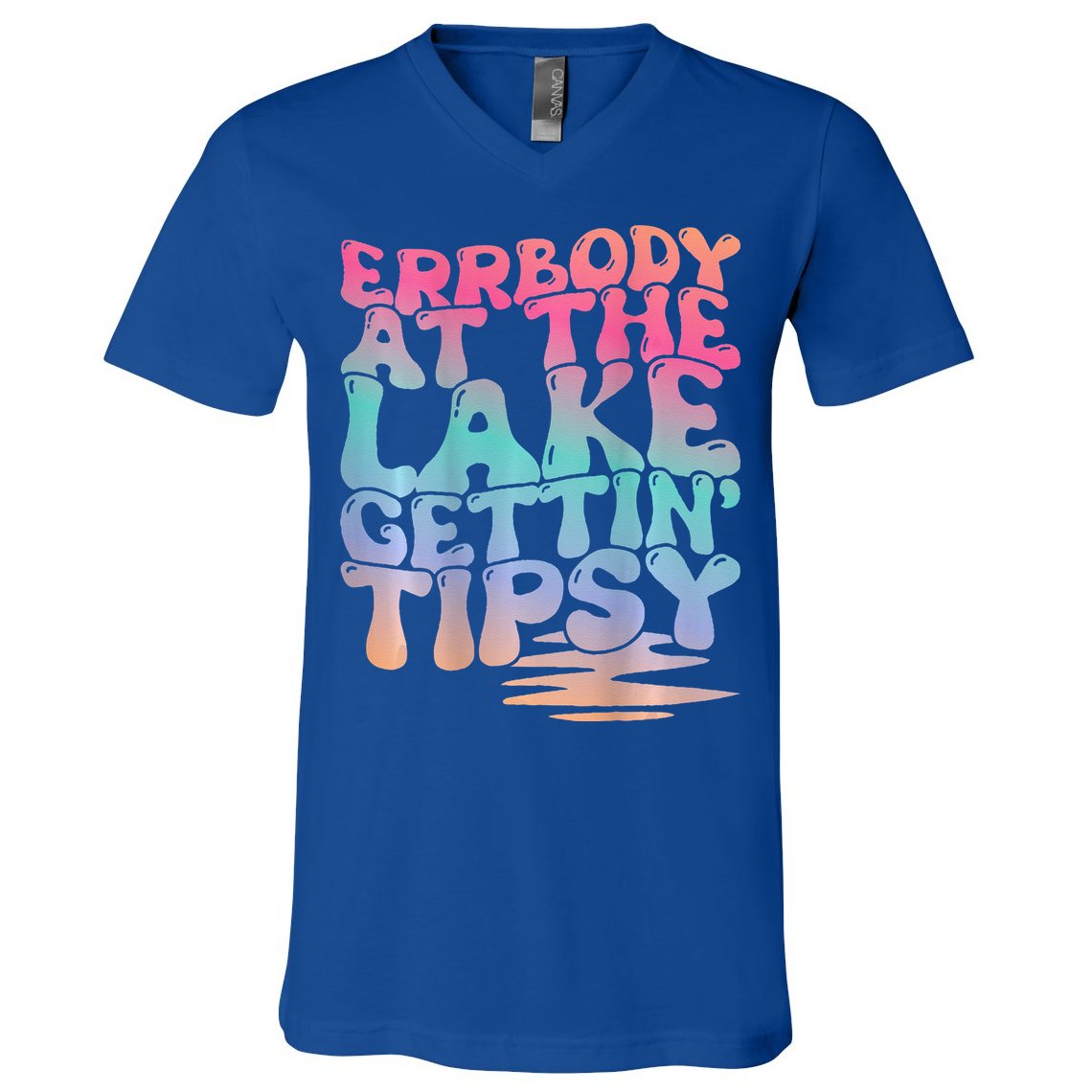 Errbody At The Lake Gettin Tipsy Lake Life Summer Trendy V-Neck T-Shirt