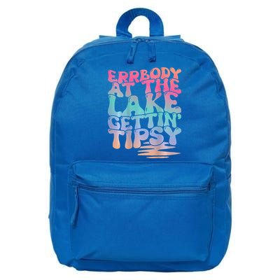 Errbody At The Lake Gettin Tipsy Lake Life Summer Trendy 16 in Basic Backpack