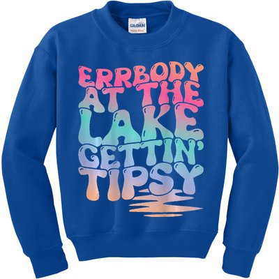Errbody At The Lake Gettin Tipsy Lake Life Summer Trendy Kids Sweatshirt