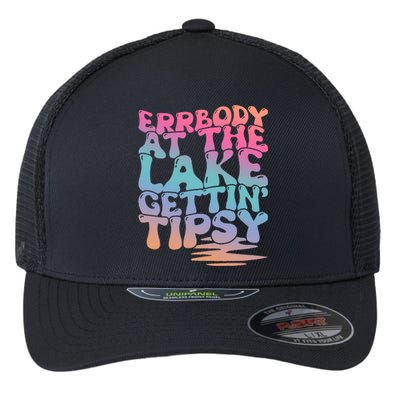 Errbody At The Lake Gettin Tipsy Summer Life Flexfit Unipanel Trucker Cap