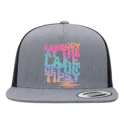 Errbody At The Lake Gettin Tipsy Summer Life Flat Bill Trucker Hat