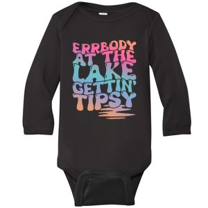 Errbody At The Lake Gettin Tipsy Summer Life Baby Long Sleeve Bodysuit